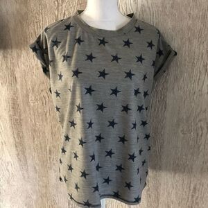 Six Fifty Grey with Navy Stars Muscle Tank Top